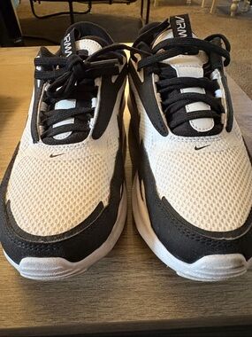 Nike White and Black Mesh Running Sneakers